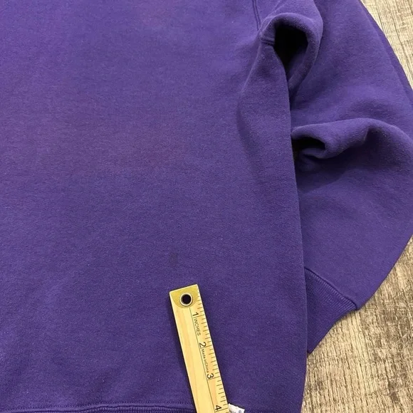 Vintage 80s Russell Athletic Sun Faded Purple Crewneck Sweatshirt USA - Picture 5 of 6